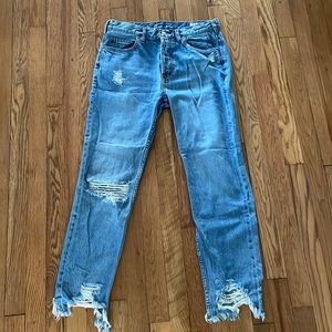 Free people high rise distressed denim